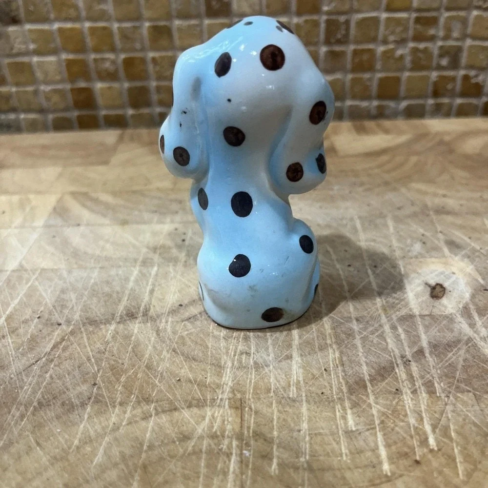 Vintage Spotted White Blue Dog Dalmatian Salt Shaker‎ Japan Kitsch MCM 50s
